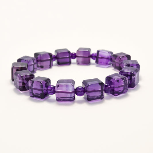 Purple Avenue - High Grade Amethyst Cube Bracelet