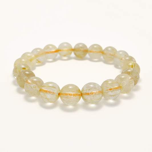 Blonde Beauty II - Golden Rutilated Quartz Titanium Crystal Bracelet (9-9.5mm)