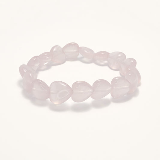Love Contract - Heart Shape Rose Quartz Bracelet