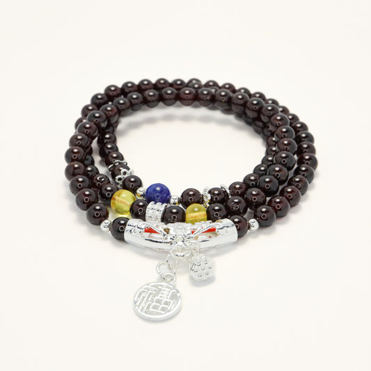 Blessing of Light - Garnet 3 Row Bracelet