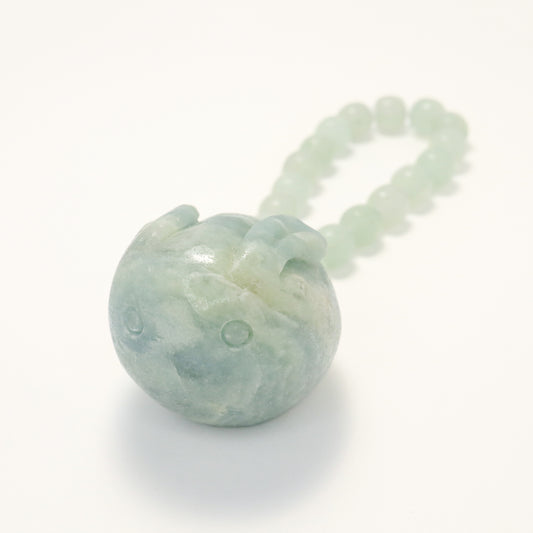 Sky Rabbit - Blue Sky White Cloud She Tai Cui Jade Hand Pieces / Sculpture Ornament