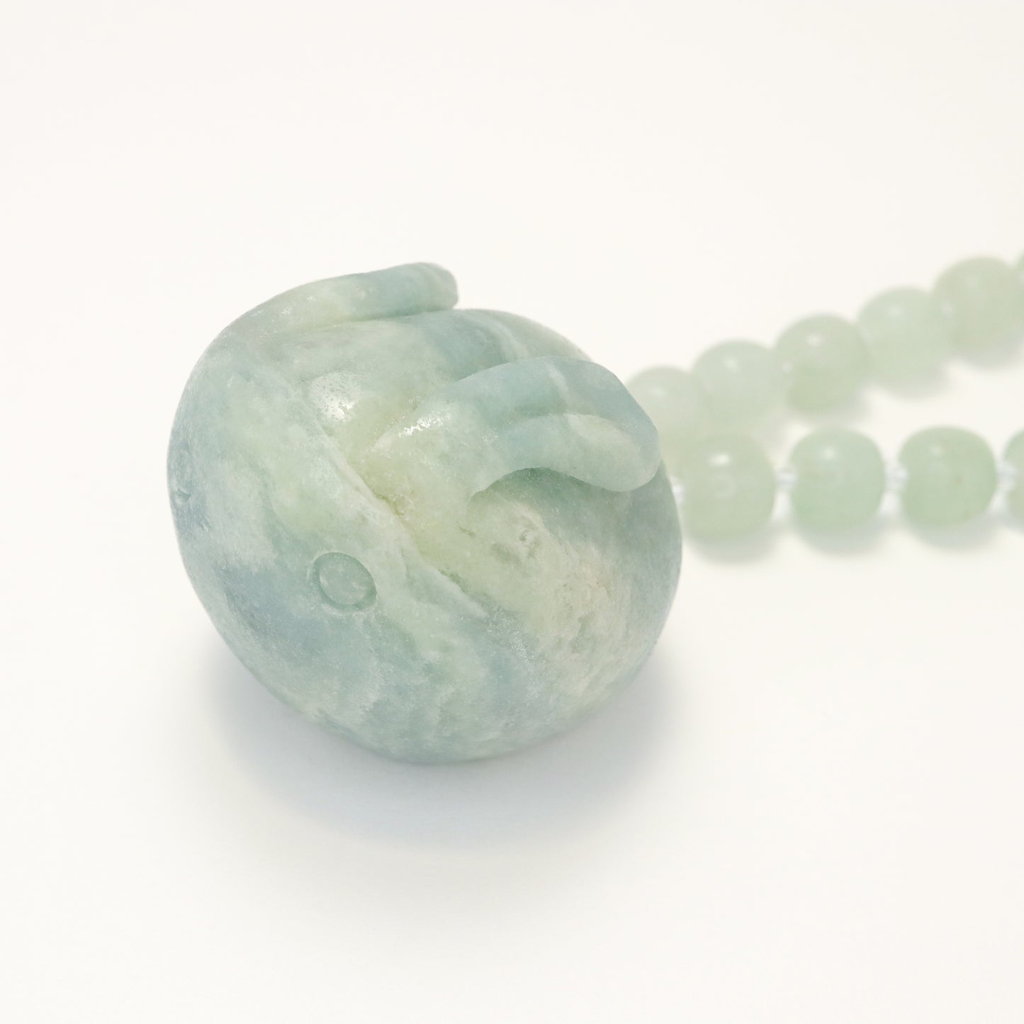 Sky Rabbit - Blue Sky White Cloud She Tai Cui Jade Hand Pieces / Sculpture Ornament