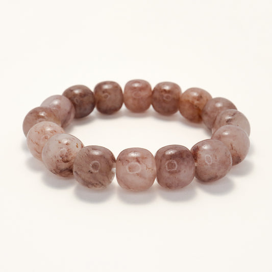 Snow Peach Blossoms - She Tai Cui Jade Bracelet
