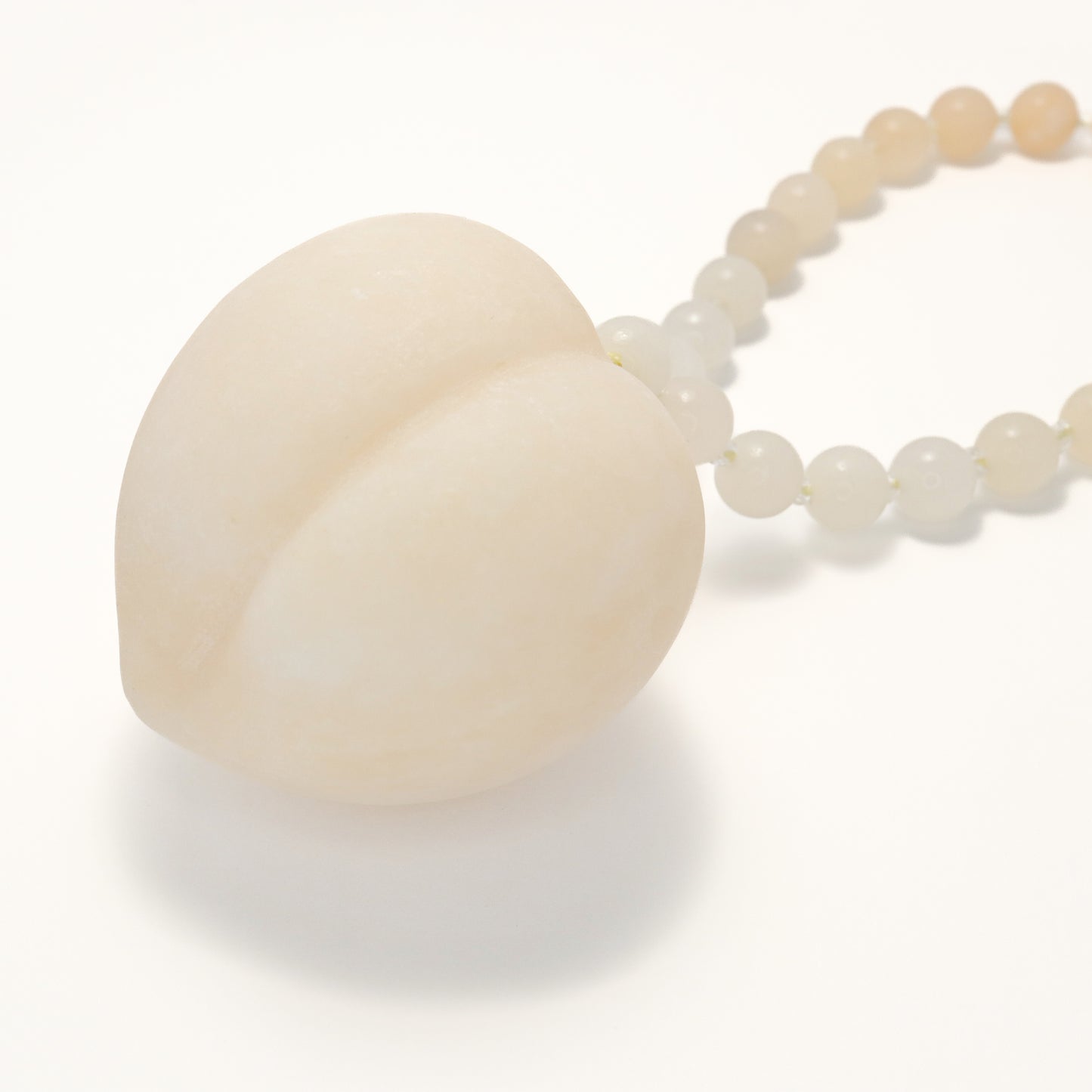 Snow Peach - Ice White She Tai Cui Jade Raw Stone Hand Pieces / Sculpture Ornament