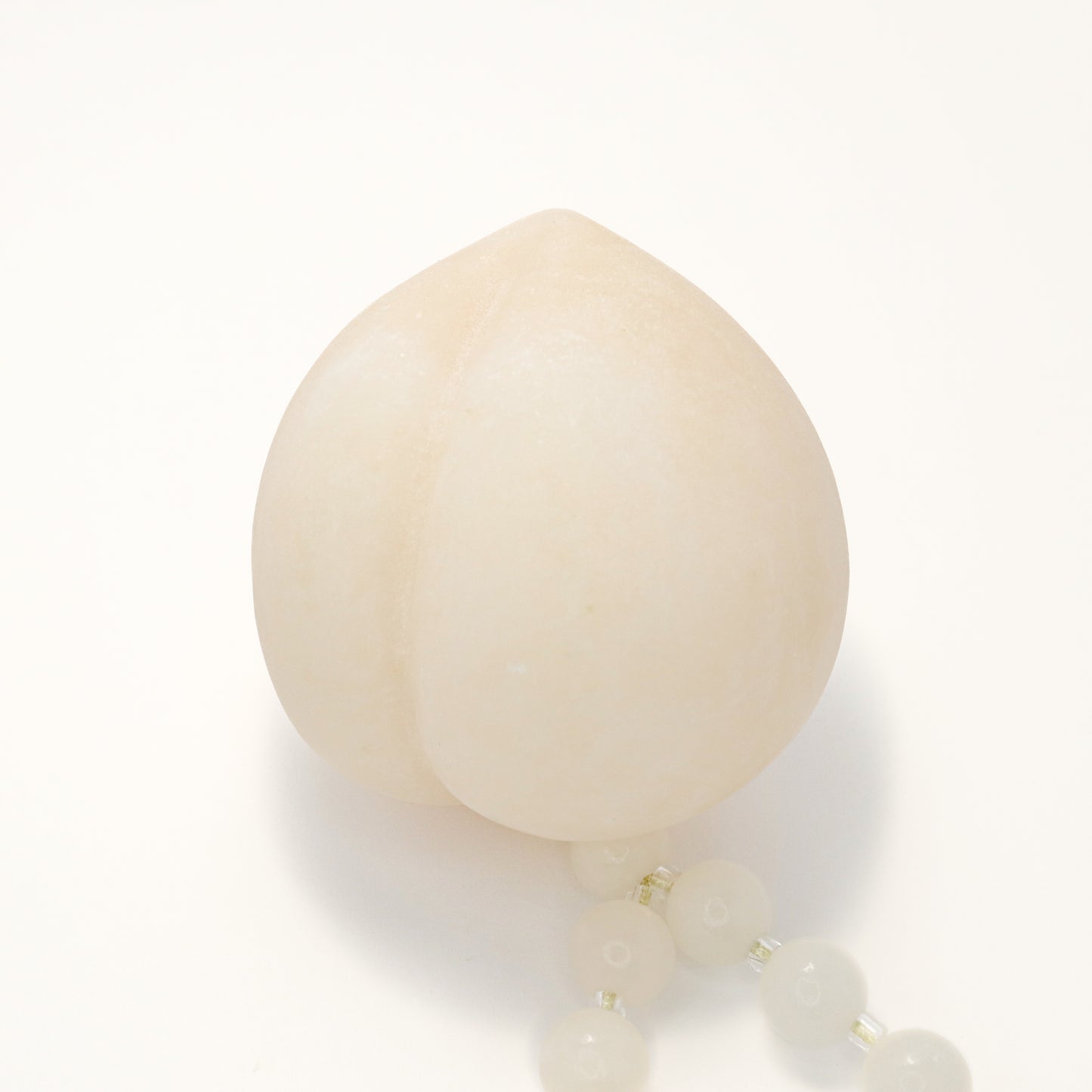 Snow Peach - Ice White She Tai Cui Jade Raw Stone Hand Pieces / Sculpture Ornament