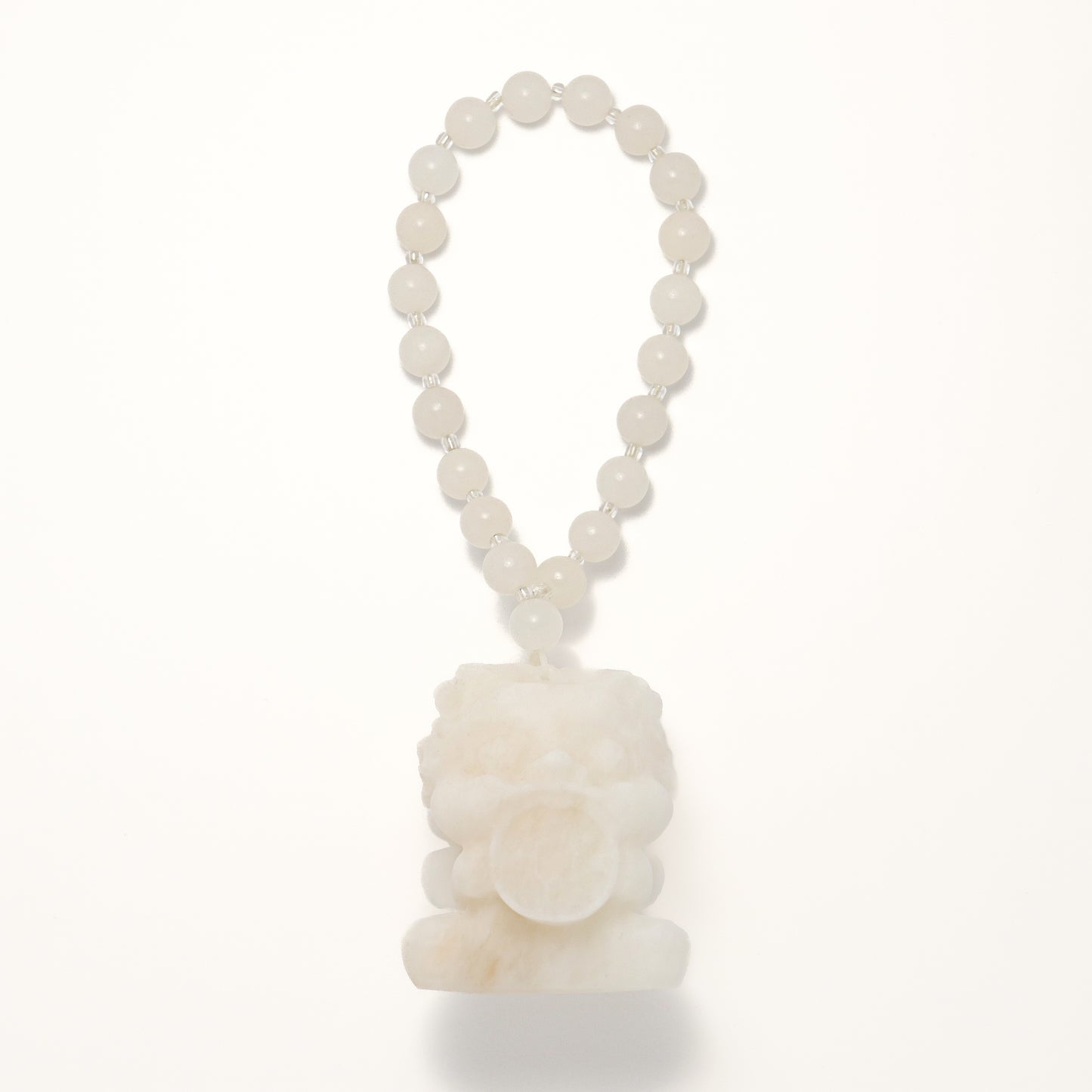 Gold Eater - Fortune Monster Ice White She Tai Cui Jade Raw Stone Hand Pieces / Sculpture Ornament