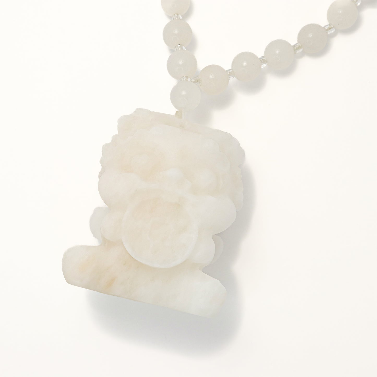 Gold Eater - Fortune Monster Ice White She Tai Cui Jade Raw Stone Hand Pieces / Sculpture Ornament
