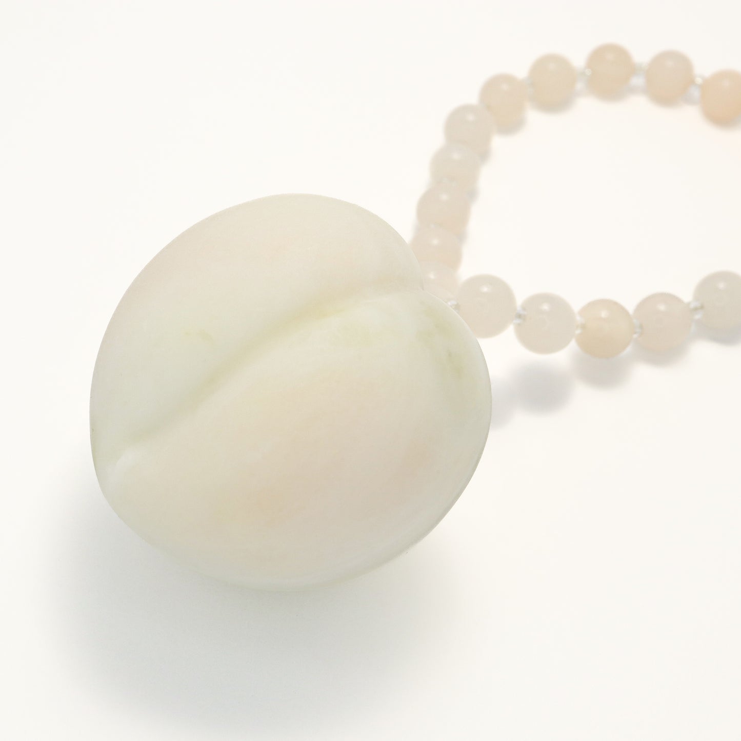 Snow Peach II - She Tai Cui Jade Raw Stone Hand Pieces / Sculpture Ornament