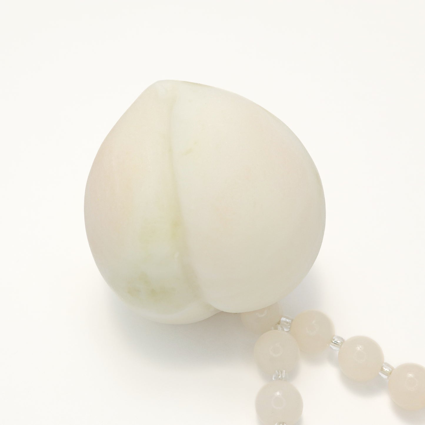 Snow Peach II - She Tai Cui Jade Raw Stone Hand Pieces / Sculpture Ornament