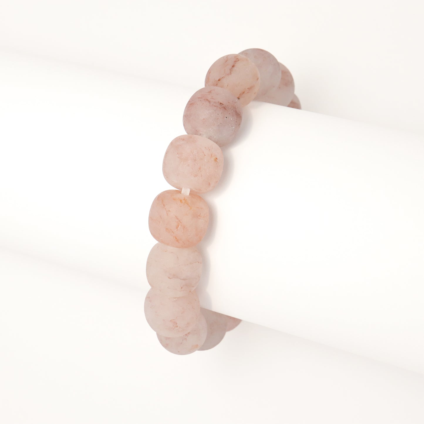 Pink Strawberry Jam - She Tai Cui Jade Raw Stone Bracelet