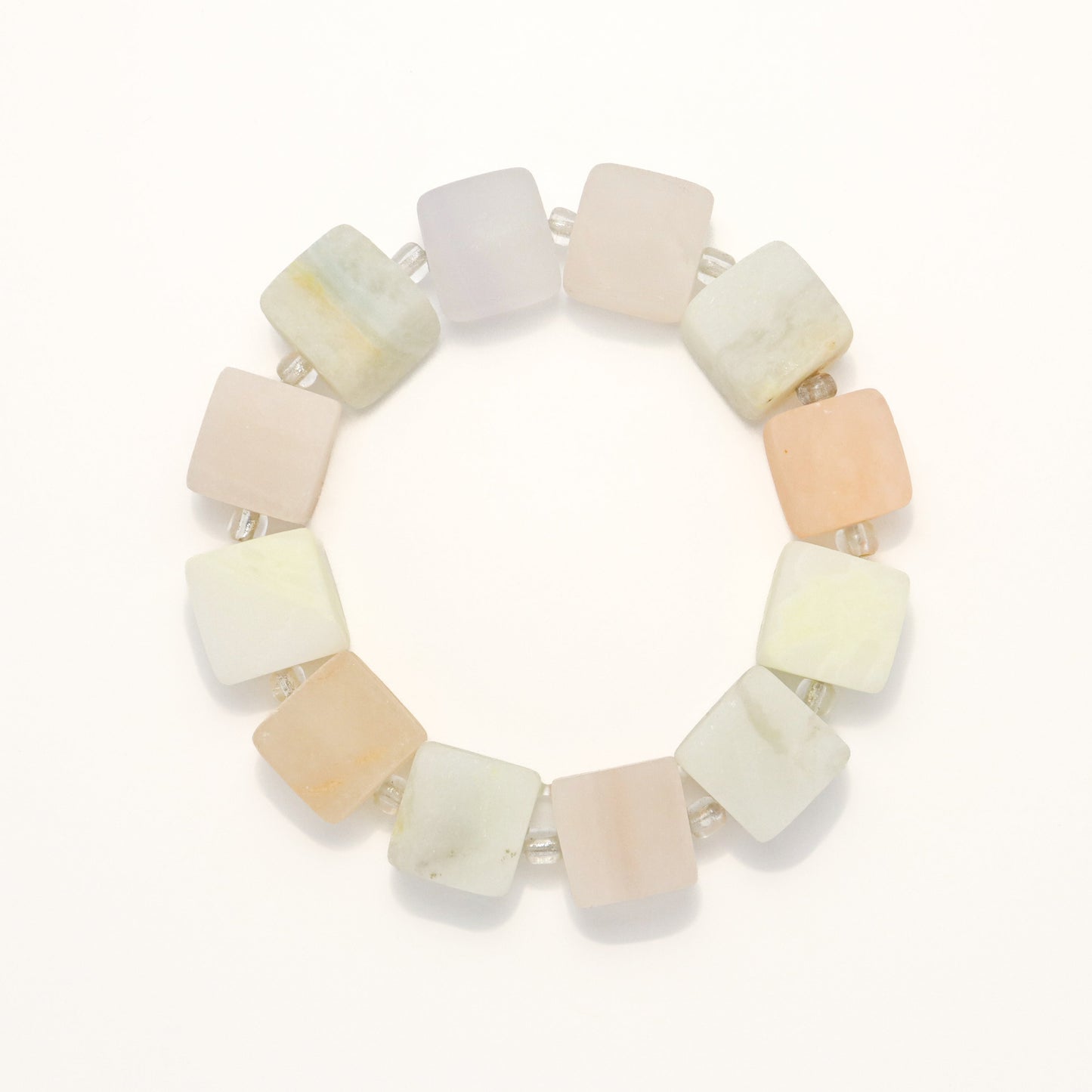 Macaron Sweets - Colorful She Tai Cui Jade Raw Stone Cube Bracelet