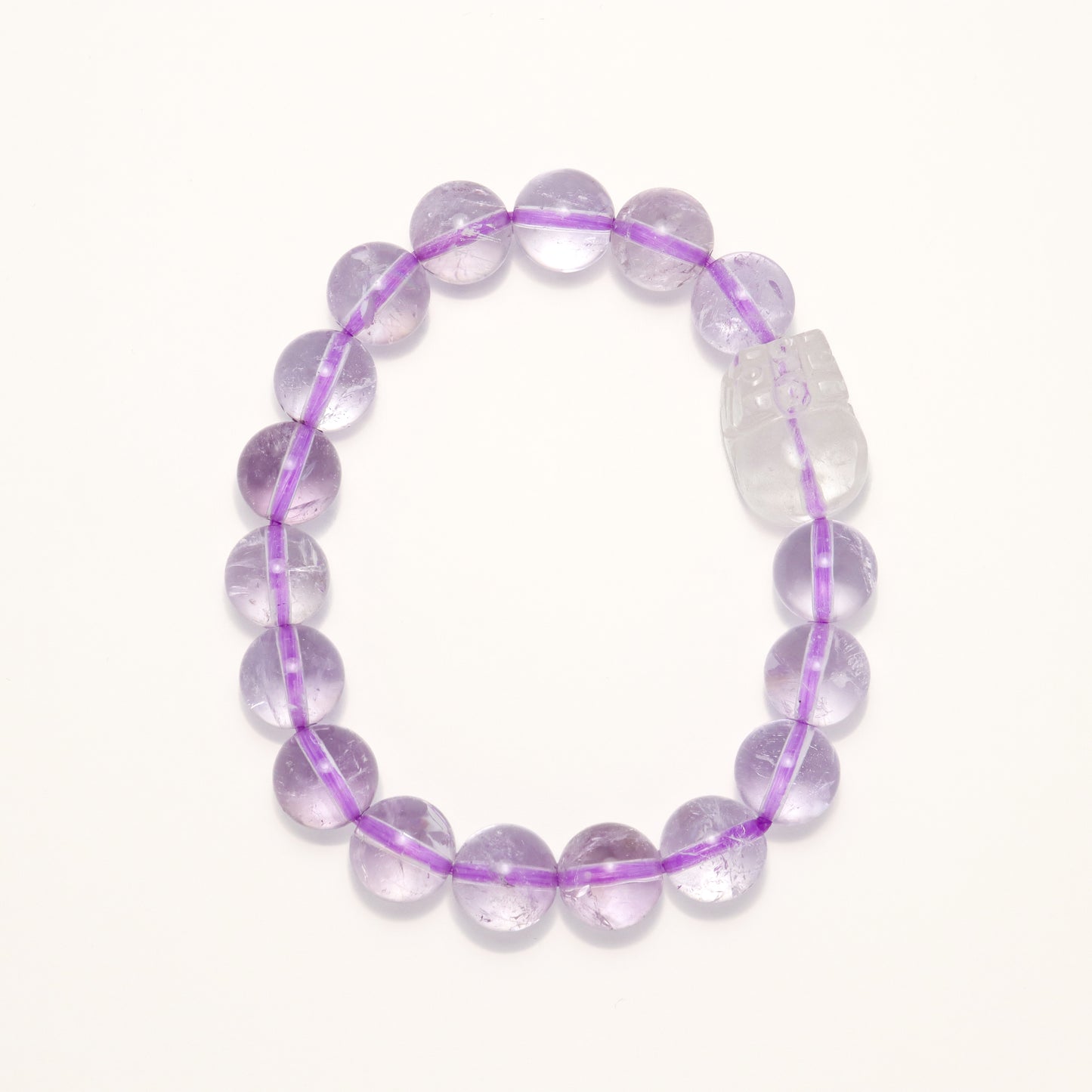 First Spring - Clear Quartz Pixiu & Lavender Amethyst Bracelet
