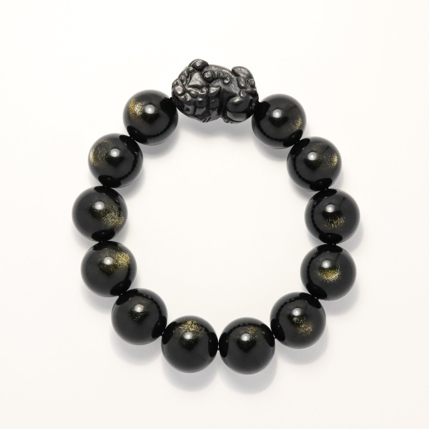 Black Fortune - High Grade Golden Obsidian & Pixiu Bracelet