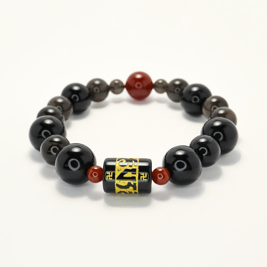 Blessing - Black Obsidian & Red Agate Bracelet