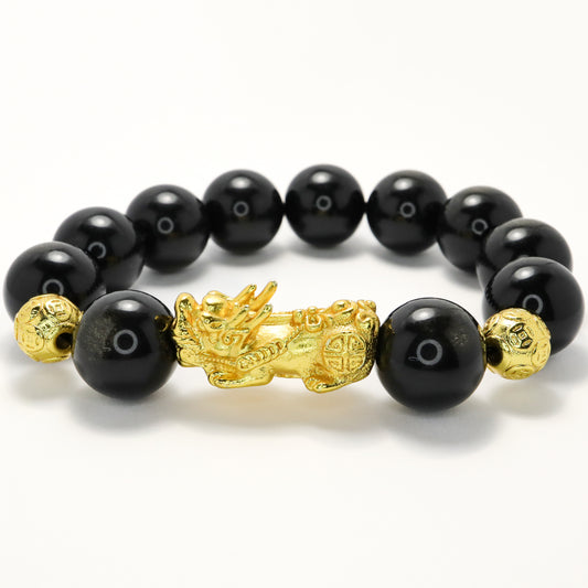 Gold Pixiu Fortune - High Grade Golden Obsidian Bracelet
