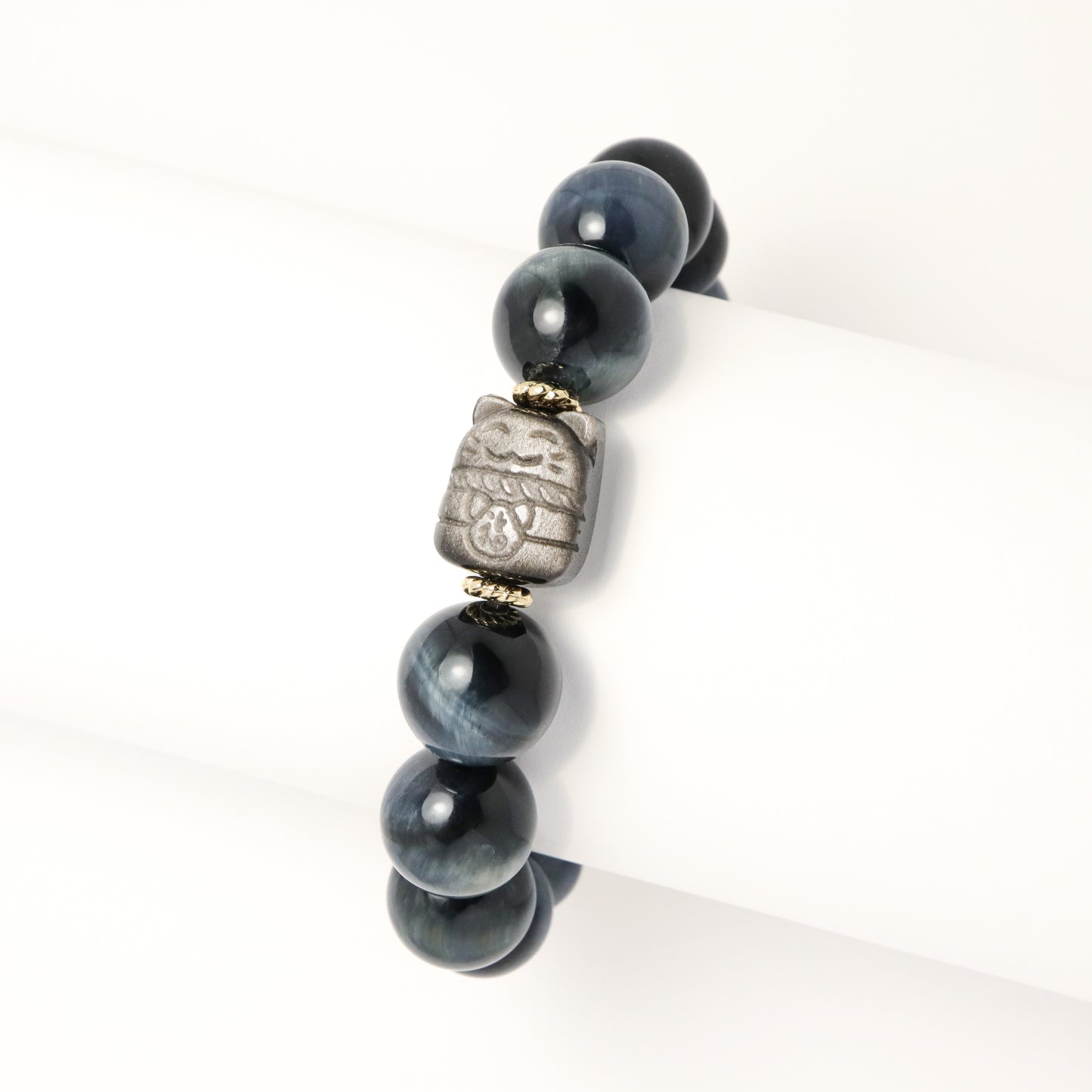 Fortune Cat - Blue Tiger Eye Bracelet