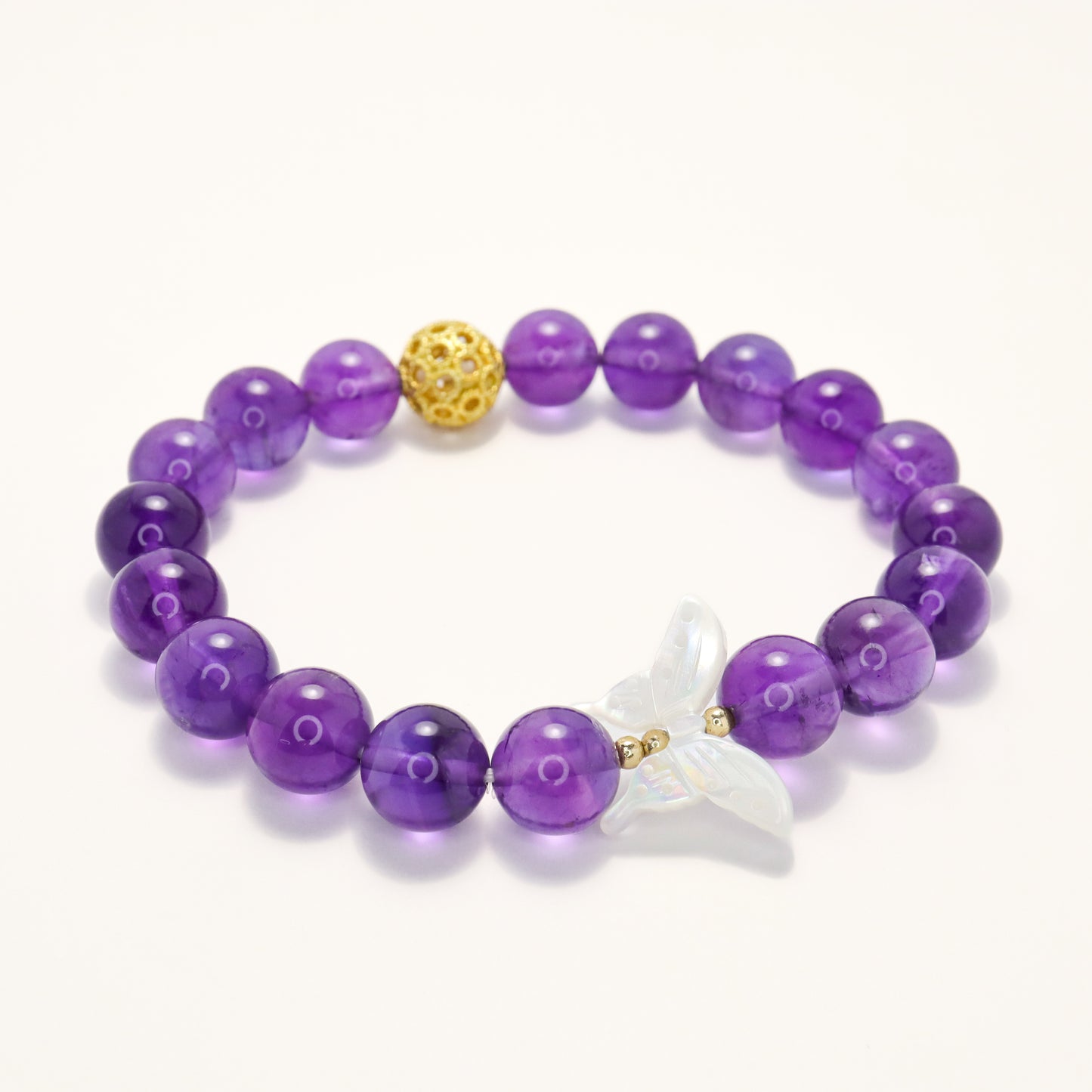 Butterfly Among Hydrangea - Amethyst Bracelet