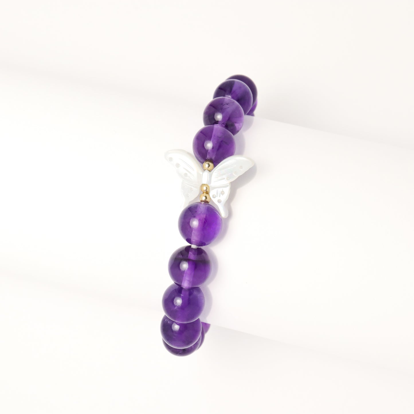 Butterfly Among Hydrangea - Amethyst Bracelet