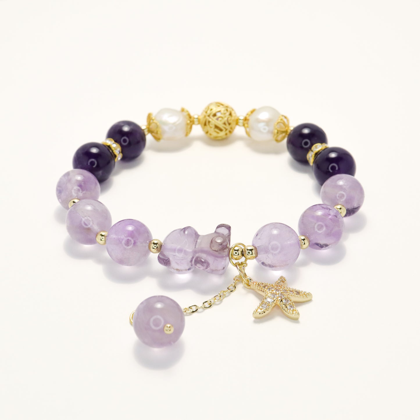 Love Is Blind - Lavender Amethyst & Amethyst & Pearl Bracelet