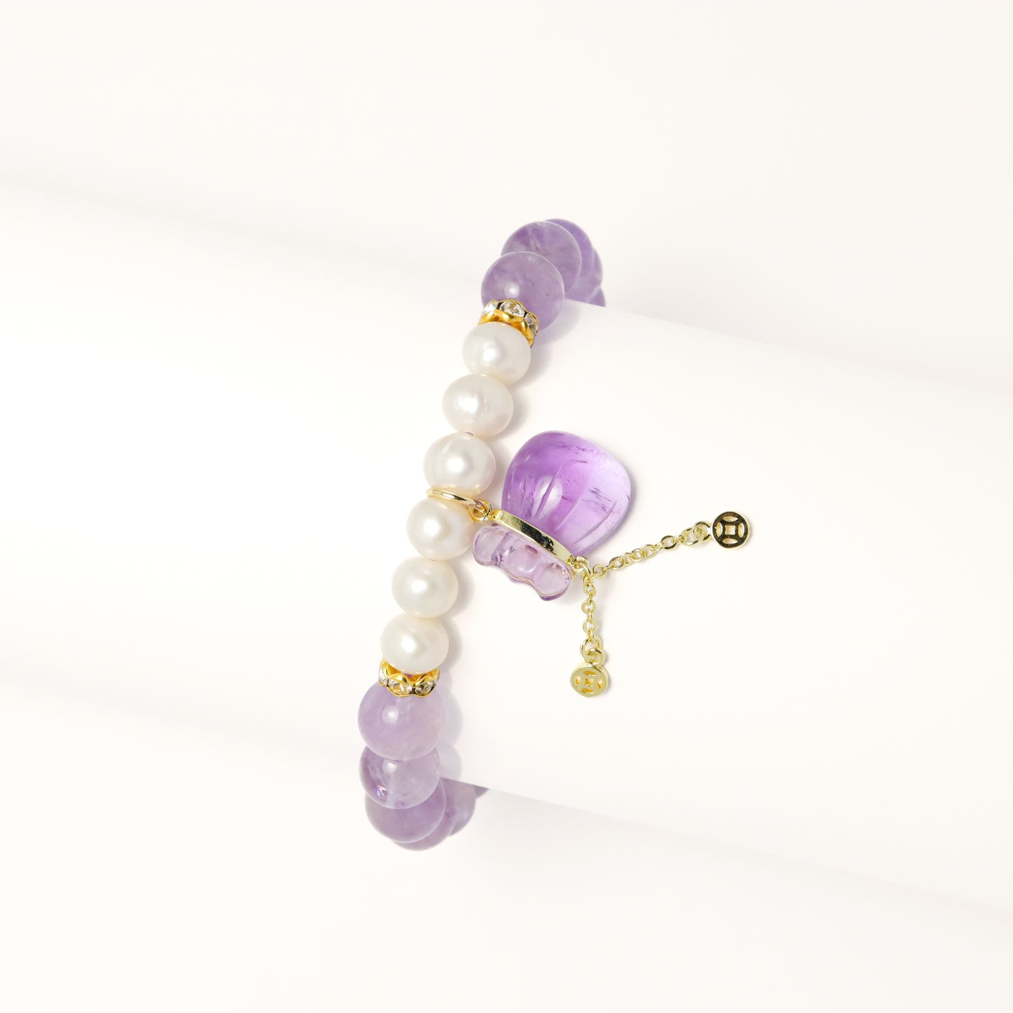 Fortune Bag - Lavender Amethyst & Pearl Bracelet