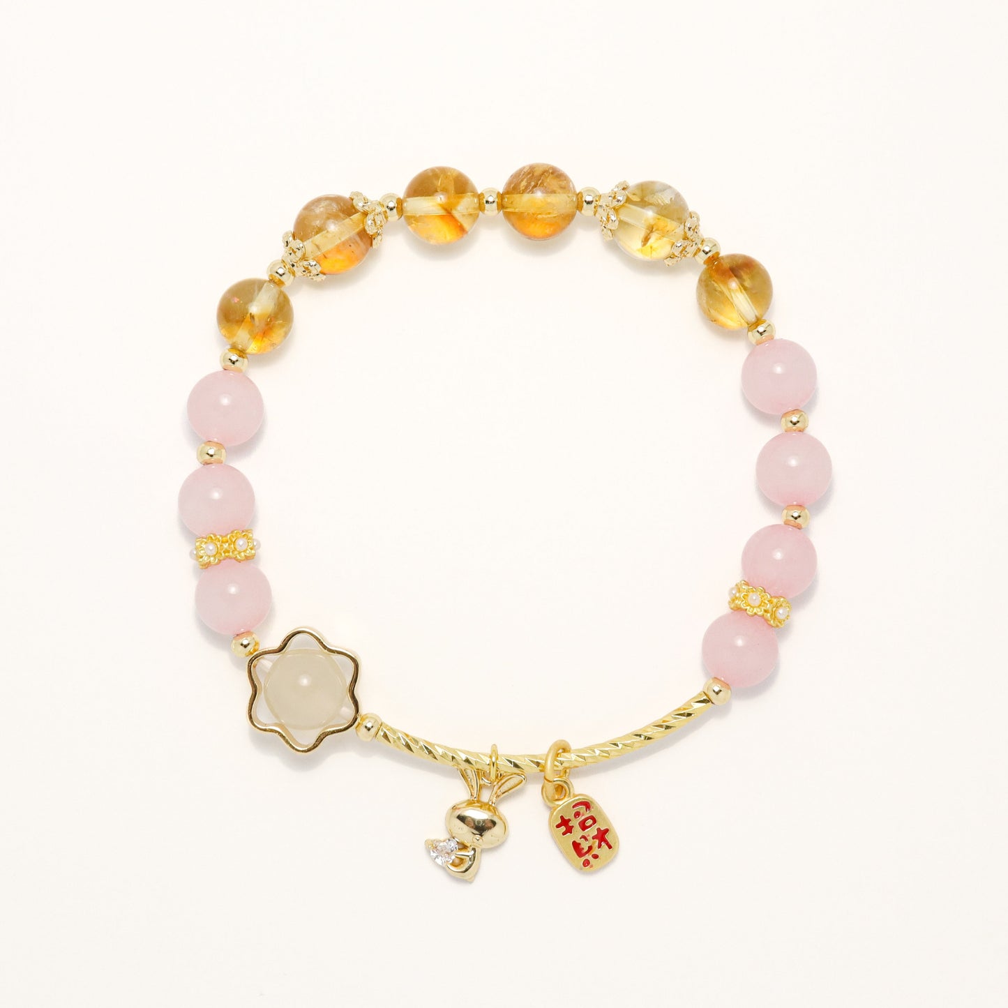 Love & Career - Rose Quartz & Citrine Bracelet