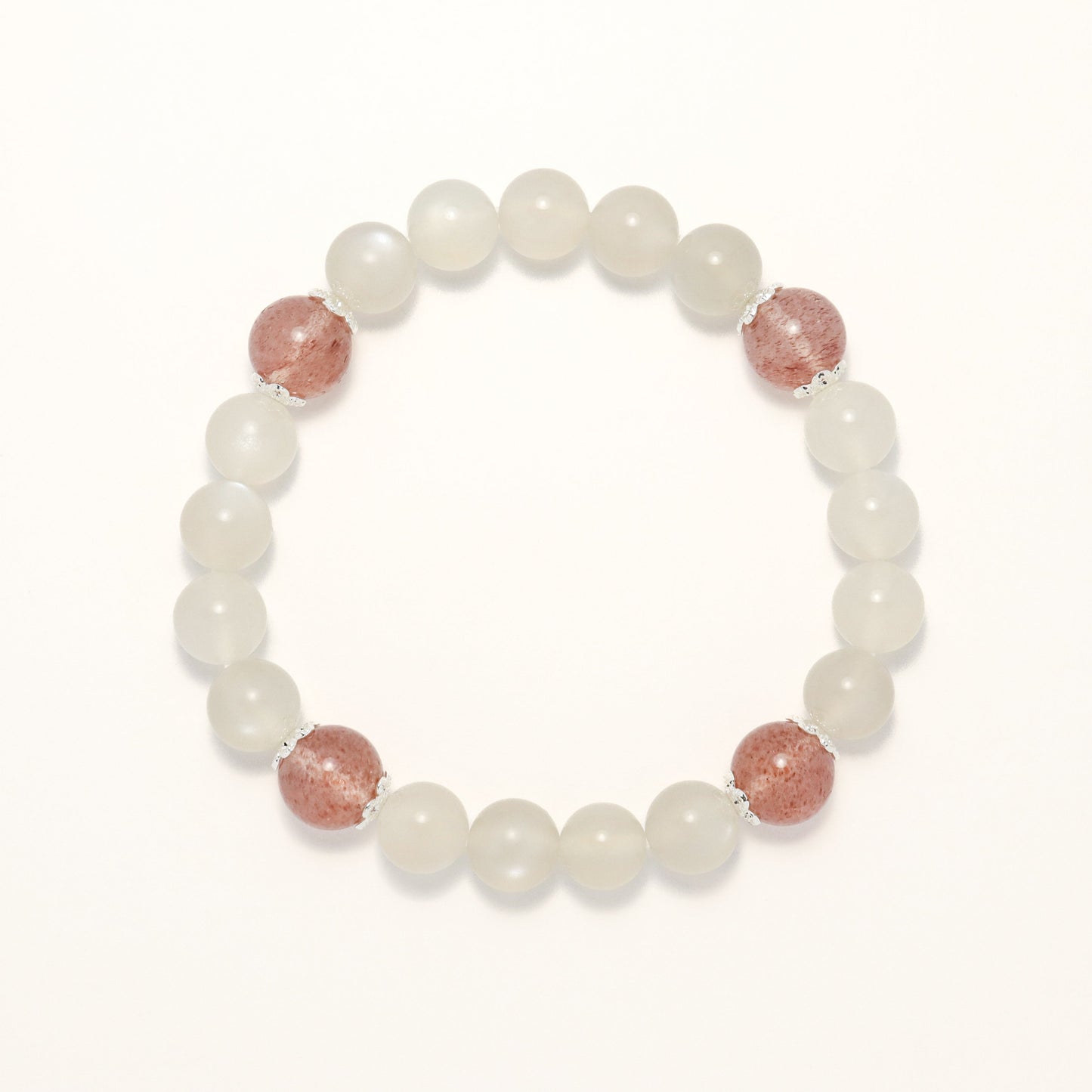 Heaven Love - Moonstone & Strawberry Quartz Bracelet