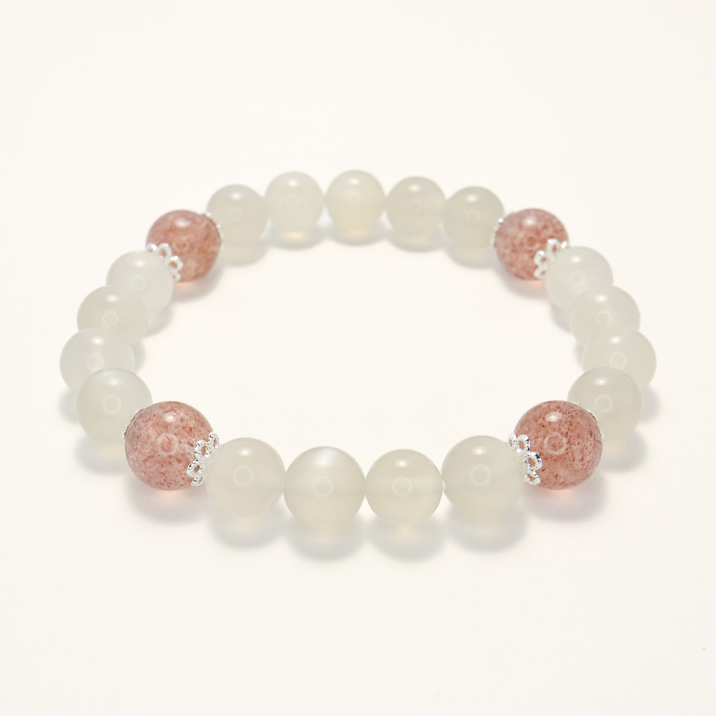 Heaven Love - Moonstone & Strawberry Quartz Bracelet