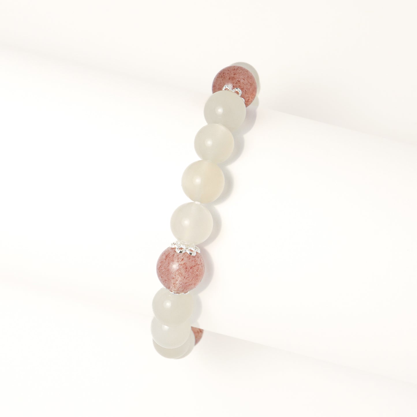Heaven Love - Moonstone & Strawberry Quartz Bracelet