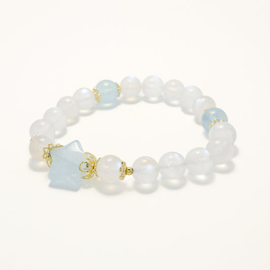 Arctic Ocean - Moonstone & Aquamarine Bracelet