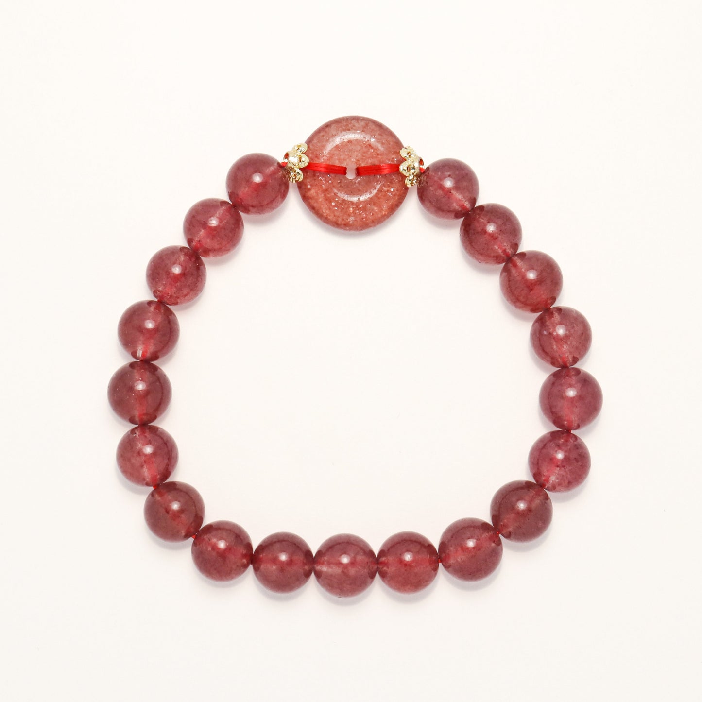 Peace Buckle - Strawberry Quartz Bracelet