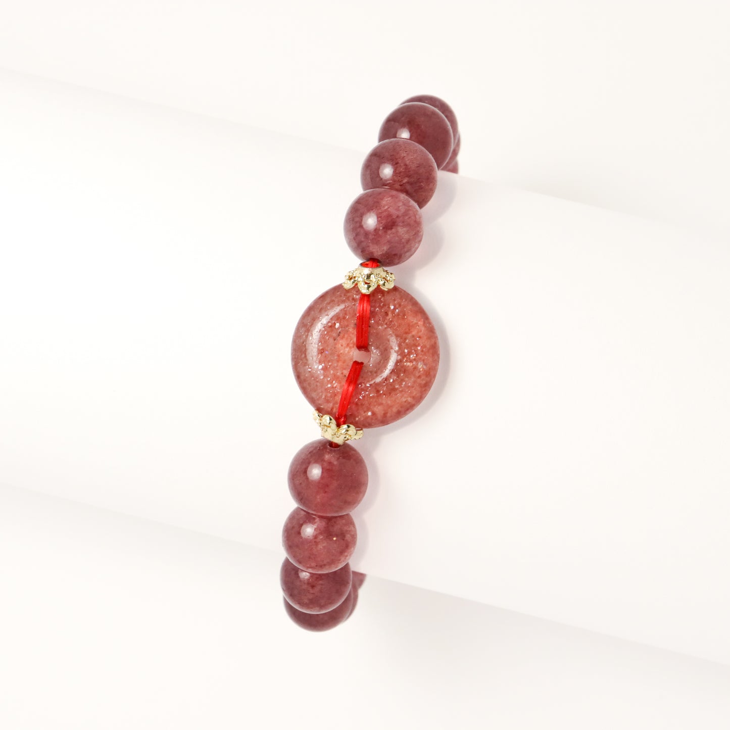 Peace Buckle - Strawberry Quartz Bracelet