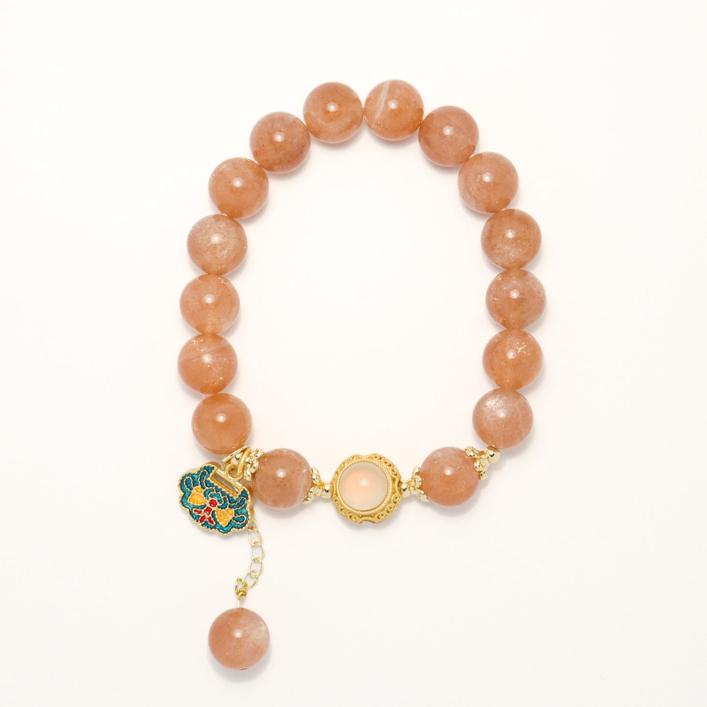 Lock Ur Wish - Orange Moonstone Bracelet