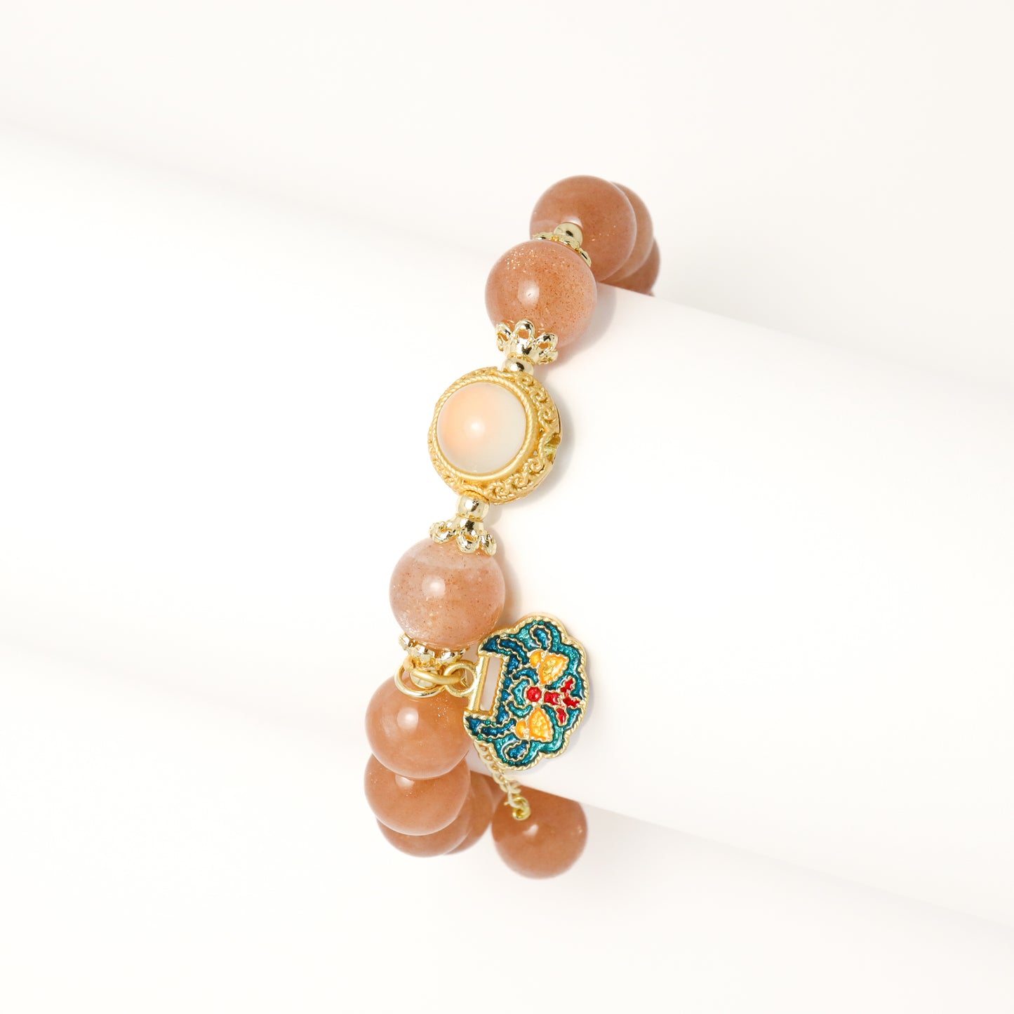 Lock Ur Wish - Orange Moonstone Bracelet
