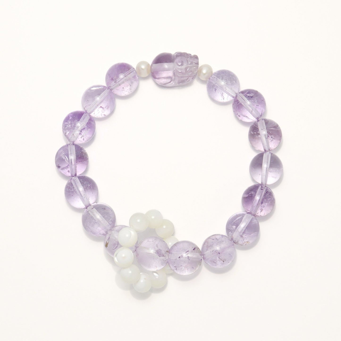 Pixiu Fantasy - Lavender Amethyst & Shell Bracelet