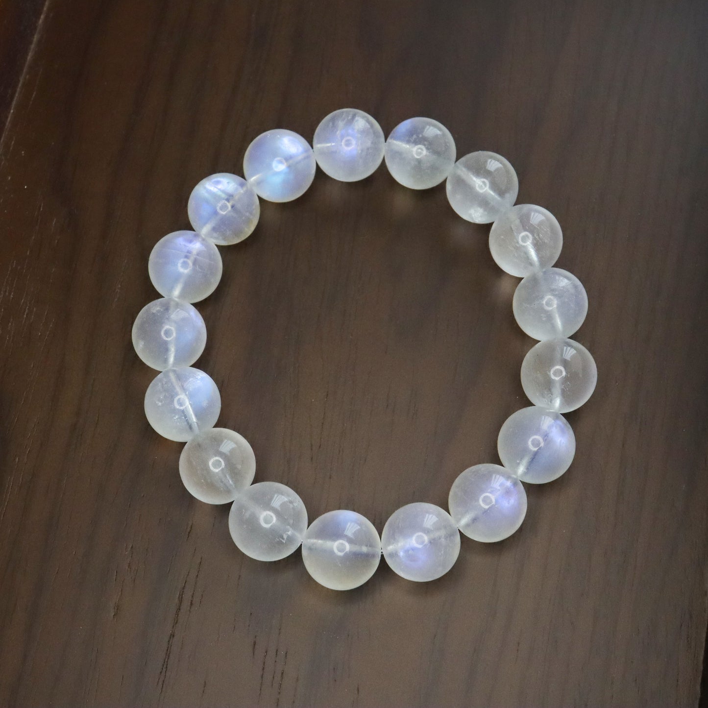 Ultra High Grade Natural Blue Shine Moonstone Bracelet (12-12.5mm)