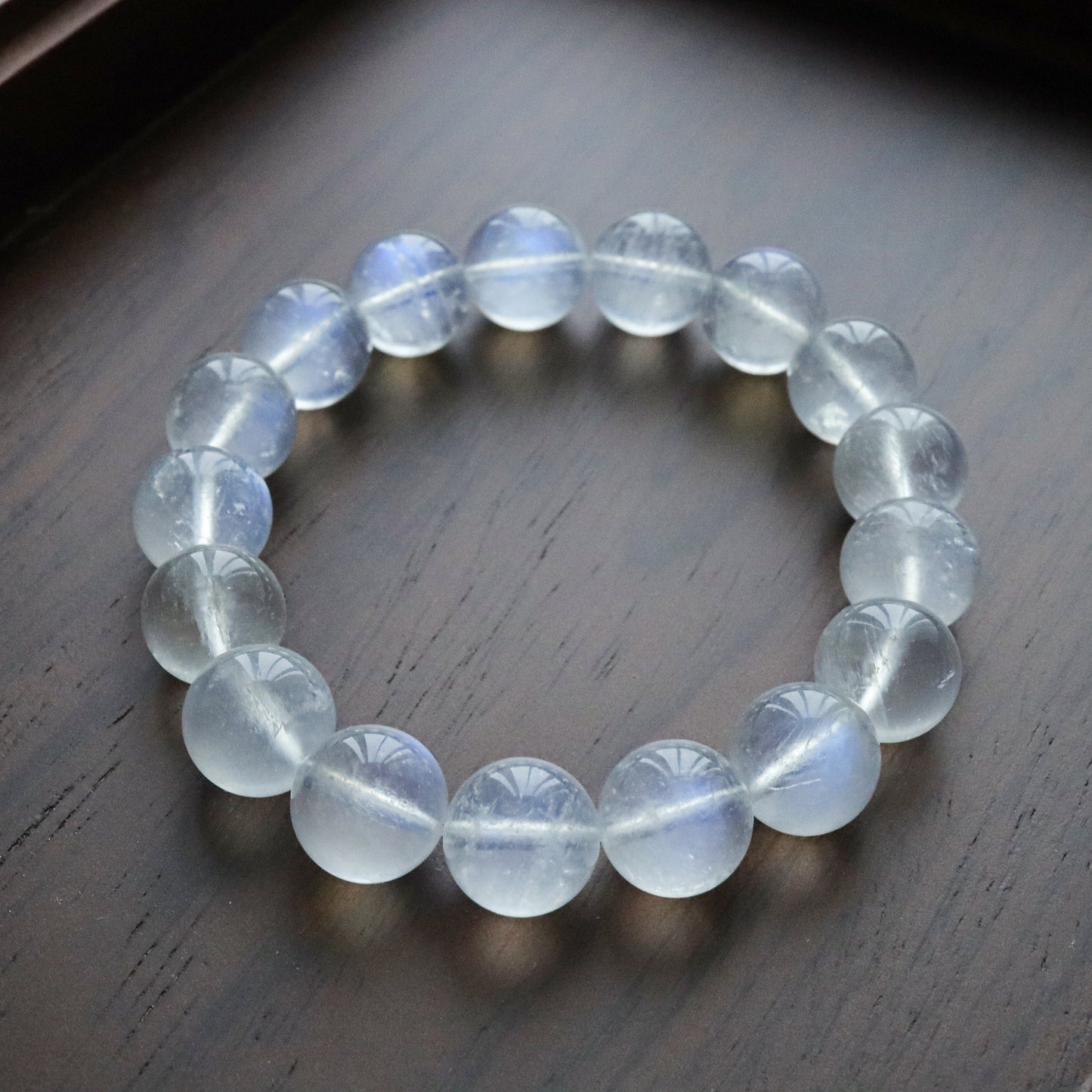 Ultra High Grade Natural Blue Shine Moonstone Bracelet (12-12.5mm)