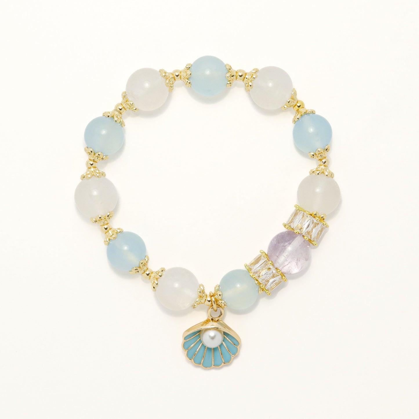 Atlantis Legacy - Amethyst Moonstone & Aquamarine Bracelet