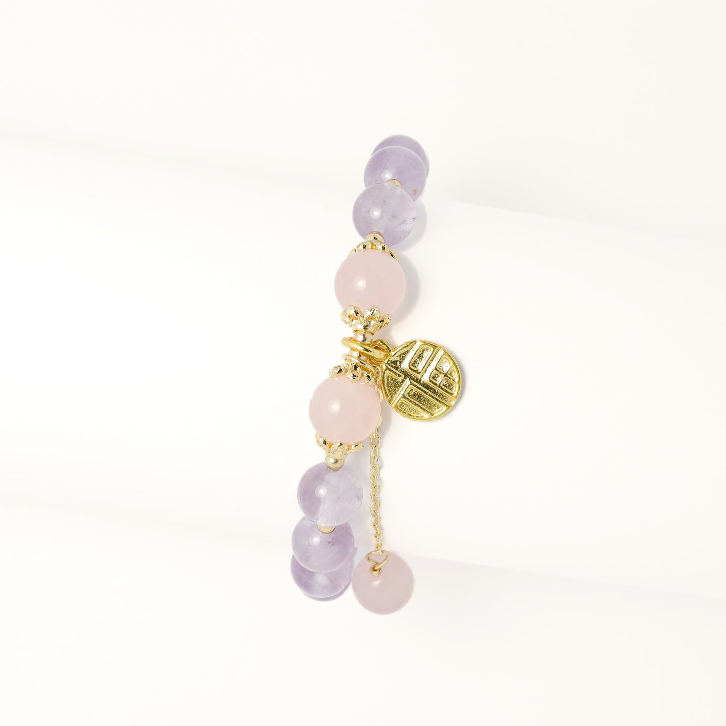 The Fate Let Us Meet - Lavender Amethyst & Rose Quartz Bracelet