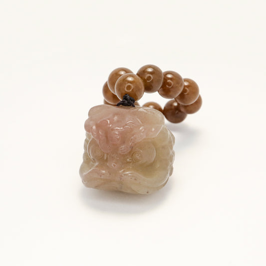 Fortune Beast - Small Awakening Lion She Tai Cui Jade Hand Pieces / Sculpture Ornament