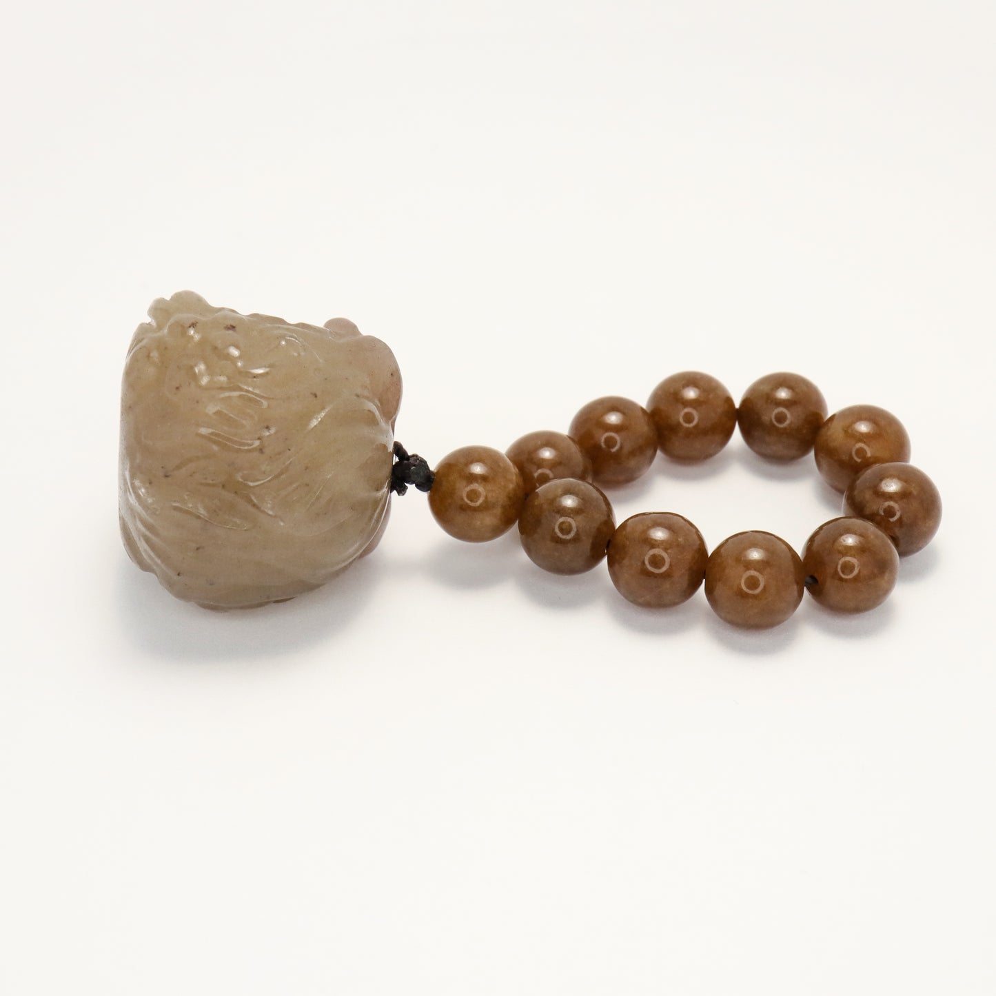 Fortune Beast - Small Awakening Lion She Tai Cui Jade Hand Pieces / Sculpture Ornament