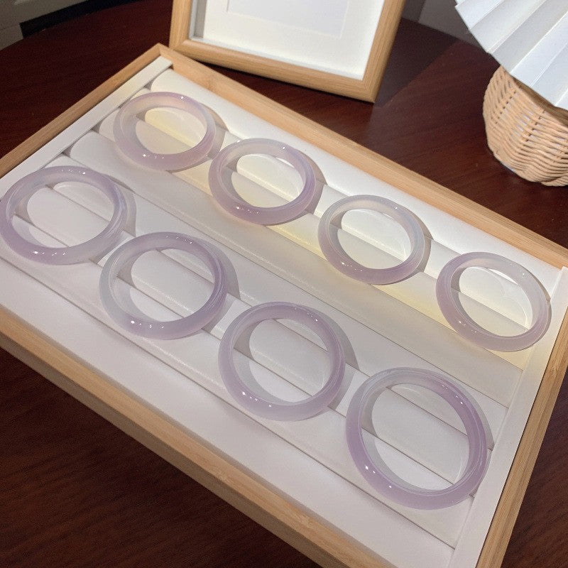Violet Purple Ice Chalcedony Bangle Bracelet (Pre-Sale) (Some In Stock)