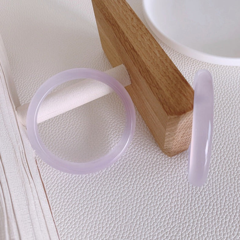 Violet Purple Ice Chalcedony Bangle Bracelet (Pre-Sale) (Some In Stock)