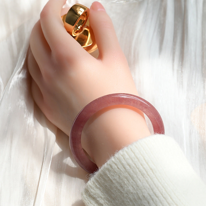 Sweet Love - Strawberry Quartz Bangle Bracelet (Pre-Sale) (Some in stock)