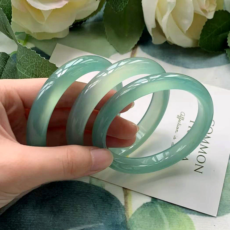 Mountain Breeze - Green Chalcedony Bangle Bracelet (Pre-Sale) (Some in Stock)