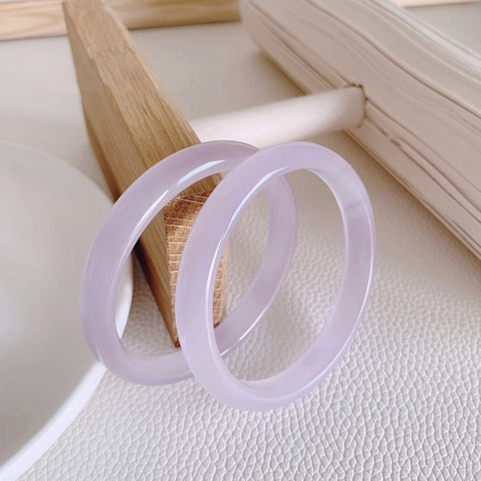 Violet Purple Ice Chalcedony Bangle Bracelet (Pre-Sale) (Some In Stock)
