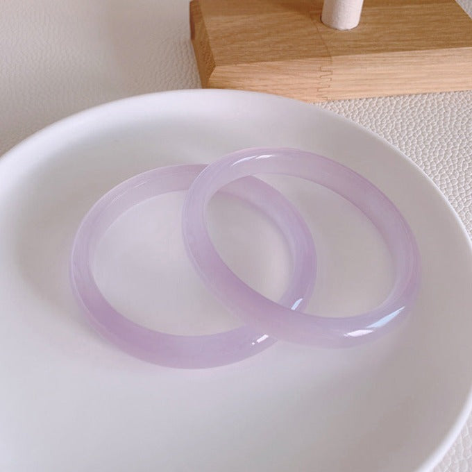 Violet Purple Ice Chalcedony Bangle Bracelet (Pre-Sale) (Some In Stock)