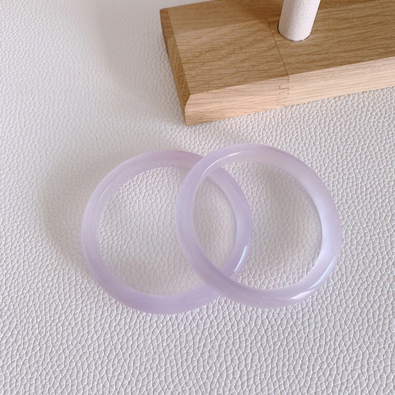 Violet Purple Ice Chalcedony Bangle Bracelet (Pre-Sale) (Some In Stock)