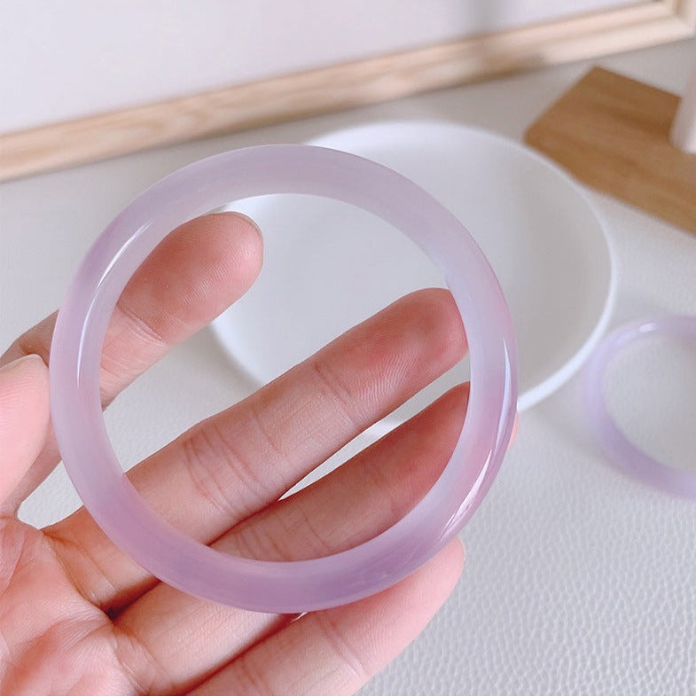 Violet Purple Ice Chalcedony Bangle Bracelet (Pre-Sale) (Some In Stock)