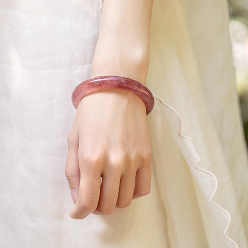 Sweet Love - Strawberry Quartz Bangle Bracelet (Pre-Sale) (Some in stock)