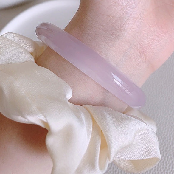 Violet Purple Ice Chalcedony Bangle Bracelet (Pre-Sale) (Some In Stock)